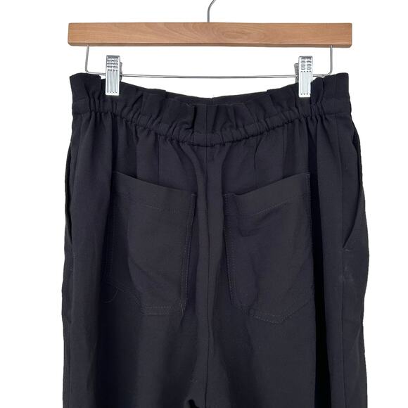 Madewell Black Drapey Drawstring Paperbag Pants Sz 4 - Picture 7 of 8